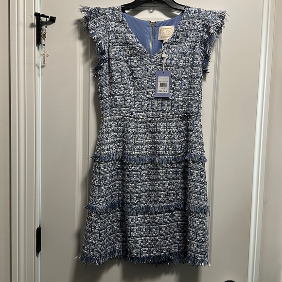 Sail to Sable blue multi tweed dress - Picture 1 of 7